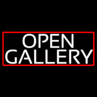 White Open With Gallery With Red Border Neon Skilt