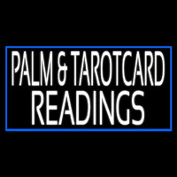 White Palm And Tarot Card Readings Blue Border Neon Skilt