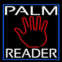 White Palm Reader Blue Border Neon Skilt