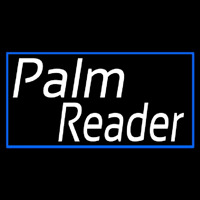 White Palm Reader Blue Rectangle Neon Skilt