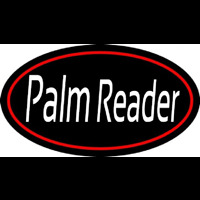 White Palm Reader Red Border Neon Skilt