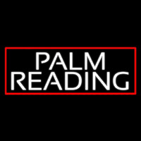 White Palm Reading Red Border Neon Skilt