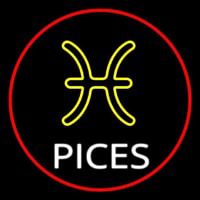 White Pisces Neon Skilt