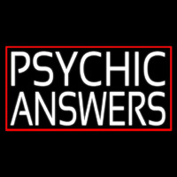 White Psychic Answers Neon Skilt