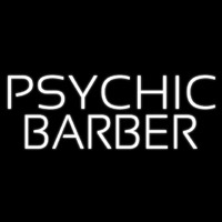 White Psychic Barber Neon Skilt