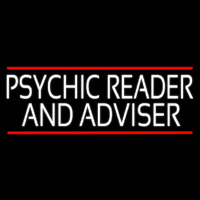 White Psychic Reader And Advisor With Red Line Neon Skilt