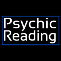 White Psychic Reading And Blue Border Neon Skilt