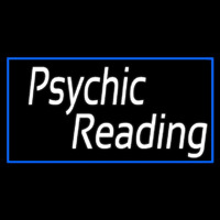 White Psychic Reading With Border Neon Skilt