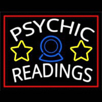 White Psychic Readings Red Border Neon Skilt