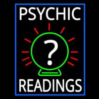 White Psychic Readings With Border Neon Skilt