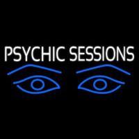 White Psychic Sessions With Blue Eye Neon Skilt