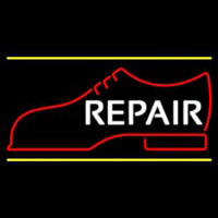 White Repair Shoe Logo Neon Skilt