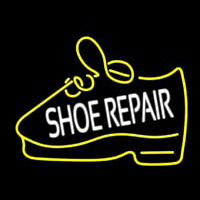 White Shoe Repair Yellow Shoe Neon Skilt