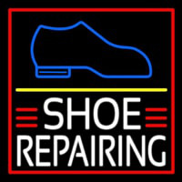 White Shoe Repairing Neon Skilt