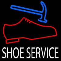 White Shoe Service Neon Skilt