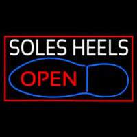 White Soles Heels Open Neon Skilt