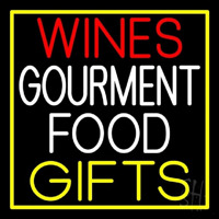 Wines Food Yellow Gifts Neon Skilt