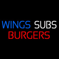 Wings Subs Burgers Neon Skilt