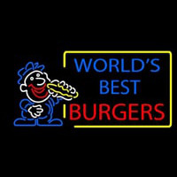 Worlds Best Burgers Neon Skilt