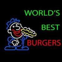 Worlds Best Burgers Neon Skilt