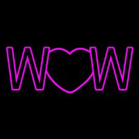 Wow With Heart Neon Skilt