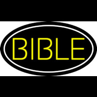 Yellow Bible Neon Skilt