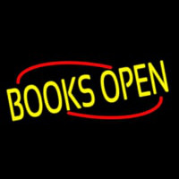 Yellow Books Open Neon Skilt