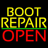 Yellow Boot Repair Open Neon Skilt