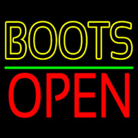 Yellow Boots Open Neon Skilt