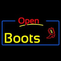 Yellow Boots Open With Border Neon Skilt