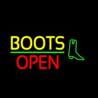 Yellow Boots Open With Logo Neon Skilt