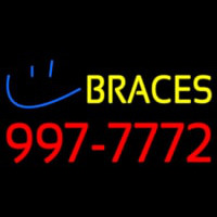 Yellow Braces Red Phone Number Neon Skilt