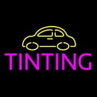 Yellow Car Pink Tinting Neon Skilt