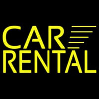 Yellow Car Rental Neon Skilt