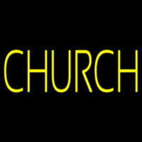 Yellow Church Neon Skilt