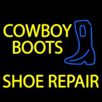 Yellow Cowboy Boots Shoe Repair Neon Skilt