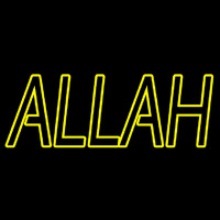 Yellow Double Stroke Allah Neon Skilt