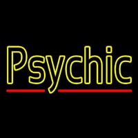 Yellow Double Stroke Psychic Neon Skilt