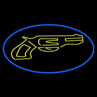 Yellow Gun Neon Skilt