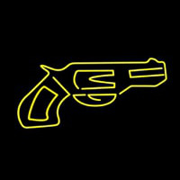 Yellow Gun Neon Skilt