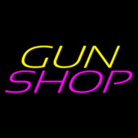 Yellow Gun Pink Shop Neon Skilt