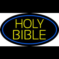 Yellow Holy Bible Neon Skilt