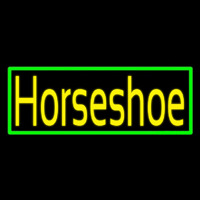 Yellow Horseshoe With Border Neon Skilt