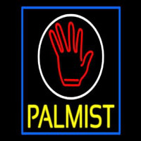 Yellow Palmist Block With Logo Neon Skilt