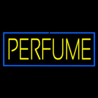 Yellow Perfume With Blue Border Neon Skilt