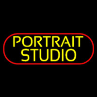 Yellow Portrait Studio Border Neon Skilt