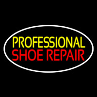 Yellow Professional Red Shoe Repair Neon Skilt