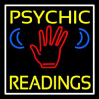 Yellow Psychic Readings With Palm Neon Skilt