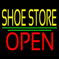 Yellow Shoe Store Open Neon Skilt