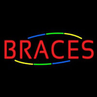 Multi Colored Deco Style Braces Neon Skilt